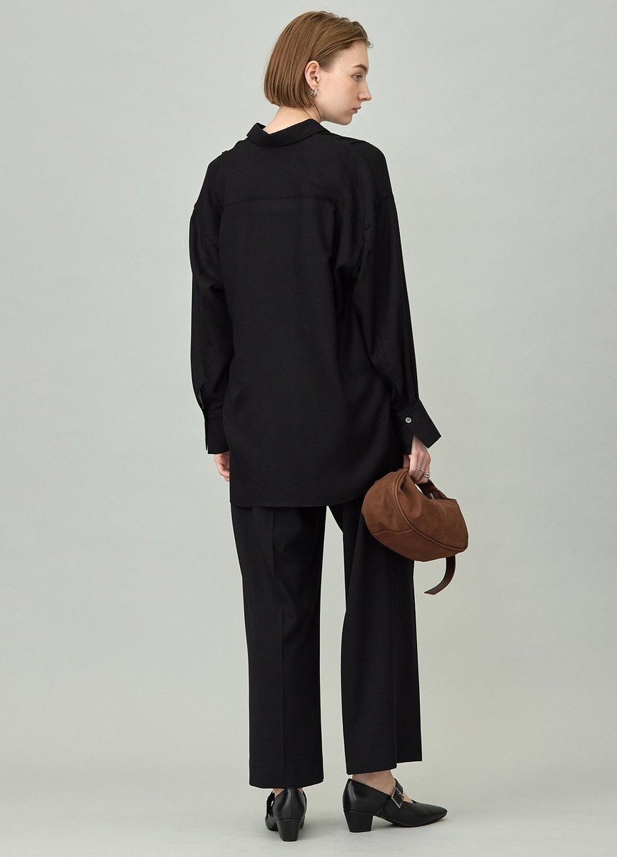 拚紗公主線剪接長袖襯衫